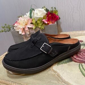 Cobb Hill Rockport Women’s Bailee Slide Black Suede Leather Sz 8